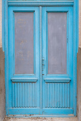 Old vintage front doors. Background with selective focus