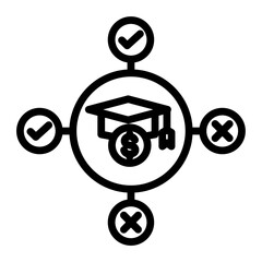 Partial Scholarship Outline Icon