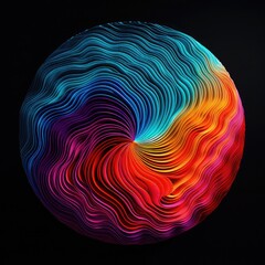 Abstract multicolored creative background. Rainbow color twisted lines in motion. Beautiful swirls, colorful vortex.