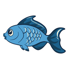 fish cartoon isolated on white
