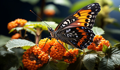 Obraz premium Colorful monarch butterfly. AI generated