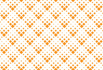 The gradation of squares from large to small forms a raindrop with orange color used as a background clothing pattern wallpaper or wall