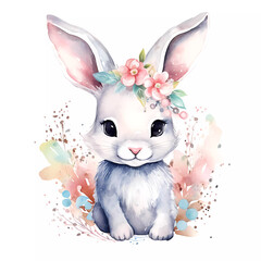 Cute  baby bunny artwork illustration,ai