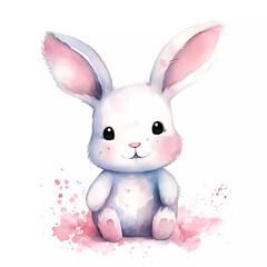 Obraz na płótnie Canvas Cute baby bunny artwork illustration,ai