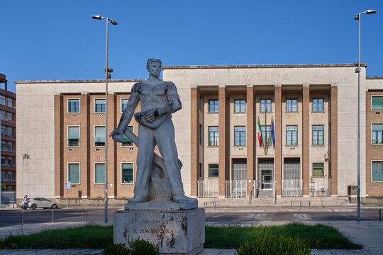 Palazzo della Questura in Latina, a building from the '30s in a fascist architectural style, Italy