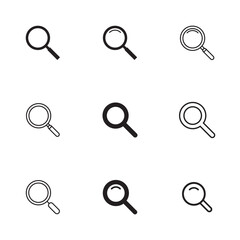 Magnifying icon. Magnify glass. Research, find icon vector. Lens, look magnifier. Search symbol illustration