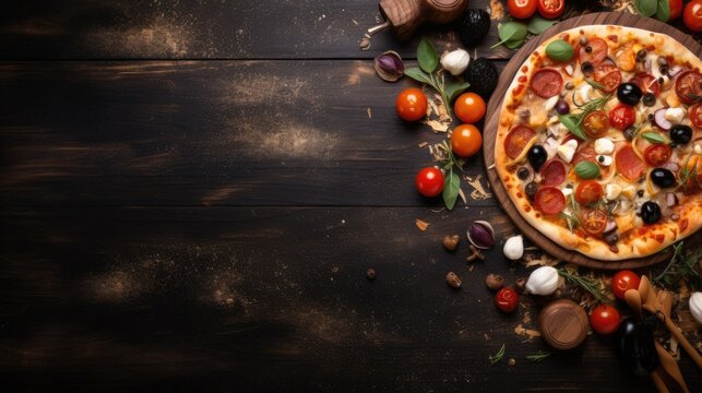 stylish advertising background picture for a pizzeria - stock concepts