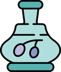 Extra virgin oil icon outline vector. Olive food. Plant vegetable color flat