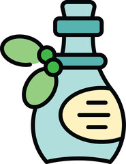 Extra virgin oil icon outline vector. Vegetable drop. Olive food color flat