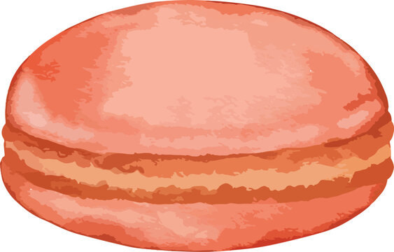 macaron Hand drawn watercolor illustration isolated element