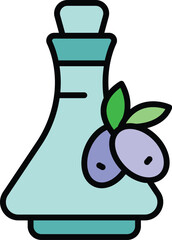 Oil virgin olive icon outline vector. Bottle food. Extra vegetable color flat