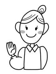 案内する女性のイラスト