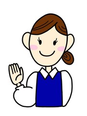 案内する女性のイラスト