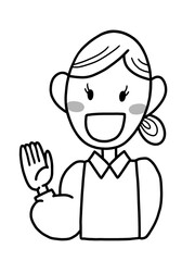 案内する女性のイラスト