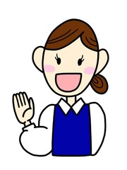 案内する女性のイラスト