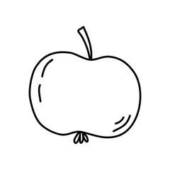 Simple apple, doodle style flat vector outline for coloring book