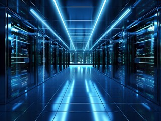 Fototapeta premium Server room, generative ai