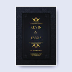 Elegant wedding invitation with pattern motif