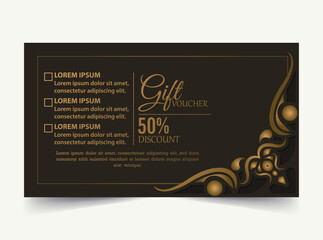 Luxury gold gift voucher template