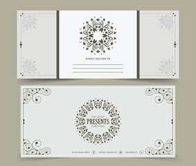 Fototapeta na wymiar Elegant border pattern business card design