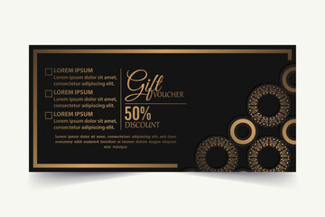 Luxury gold gift voucher template