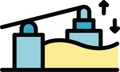 Save water pump icon outline vector. Eco recycle. Ecology energy color flat