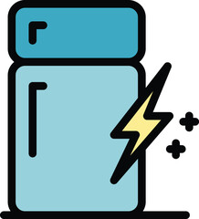 Environmentally friendly consumption fridge icon outline vector. Eco clean. Wooden bio color flat