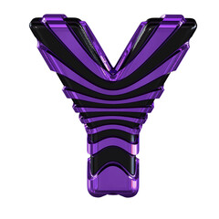 Black symbol with purple straps. letter y