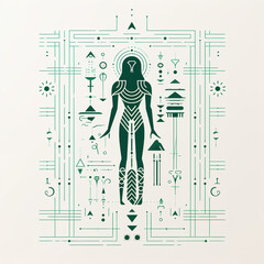 illustration of a alien drawings