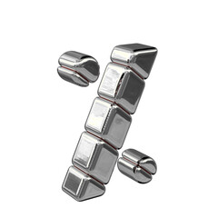 Silver diagonal block symbol view from the left