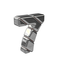 Silver diagonal block symbol view from the left. number 7