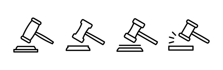 Gavel icon vector. judge gavel icon. auction hammer