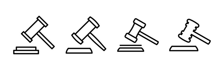 Gavel icon vector. judge gavel icon. auction hammer