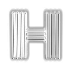 Silver luminous symbol. letter h