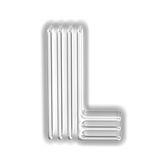 Silver luminous symbol. letter l