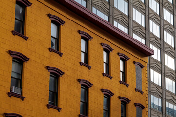 Fototapeta premium Jersey City, NJ, USA Streets and buildings in downtown Jersey City. City lines and colors. High quality photo