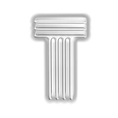 Silver luminous symbol. letter t