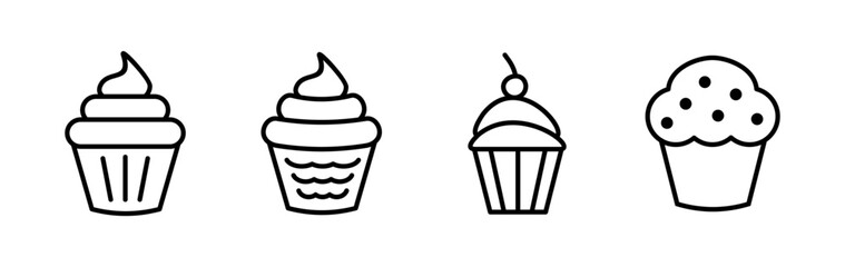 Cup cake icon vector. cake icon. bakery. muffin