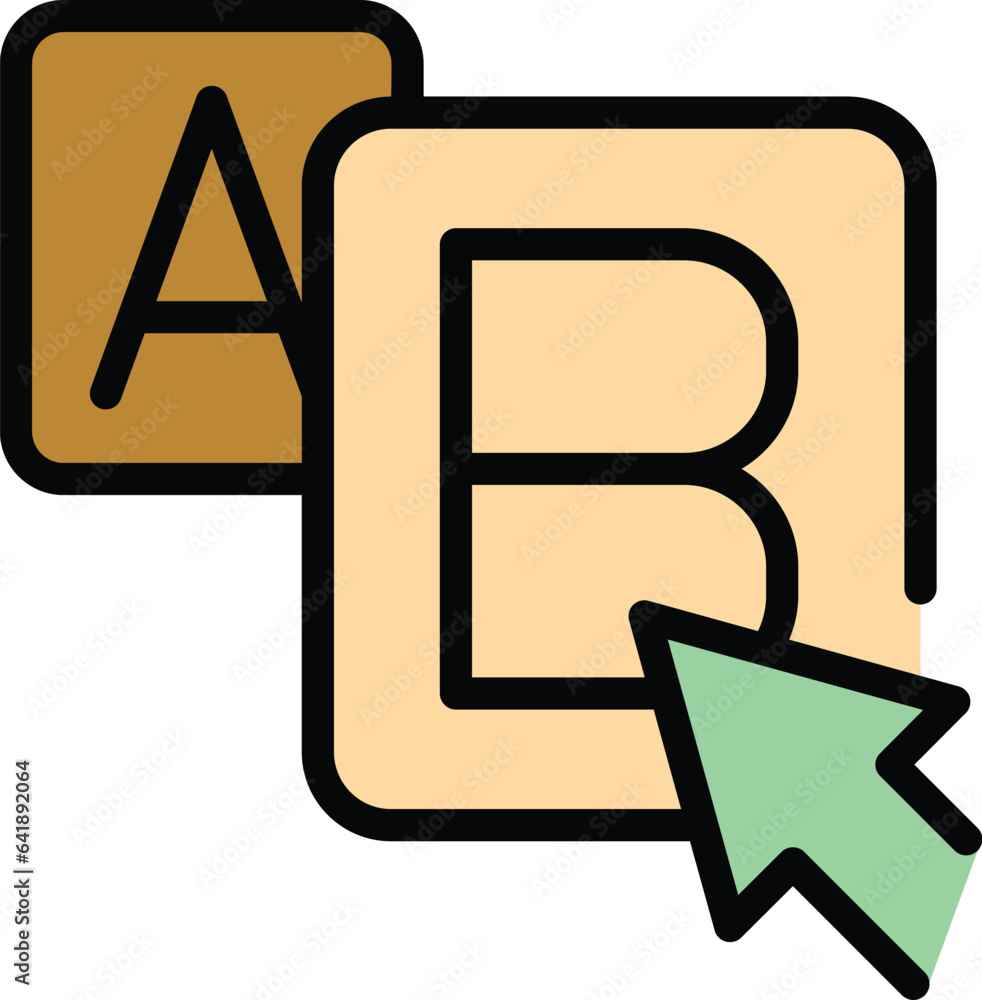 Poster ask click quiz icon outline vector. exam question. poster show color flat