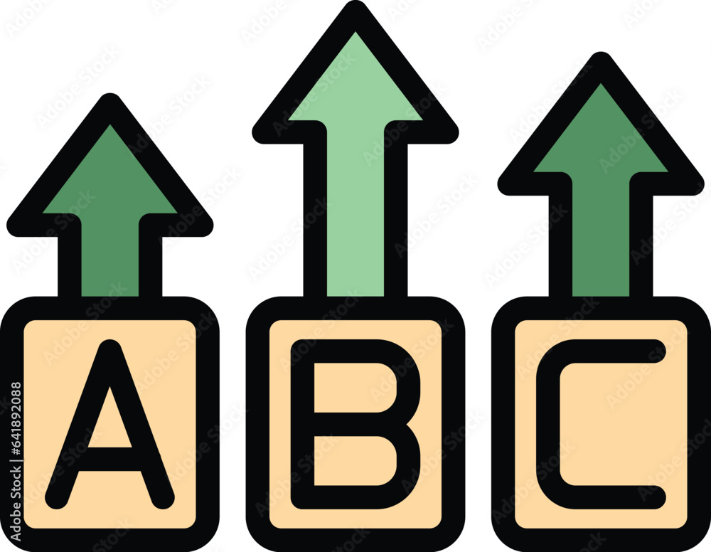 Poster quiz game icon outline vector. poster show. exan button color flat