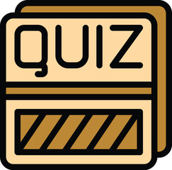 Quiz test icon outline vector. Exam show. Competition fun color flat