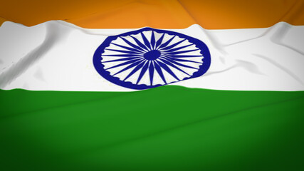 The India flag on Business chart background  3d rendering