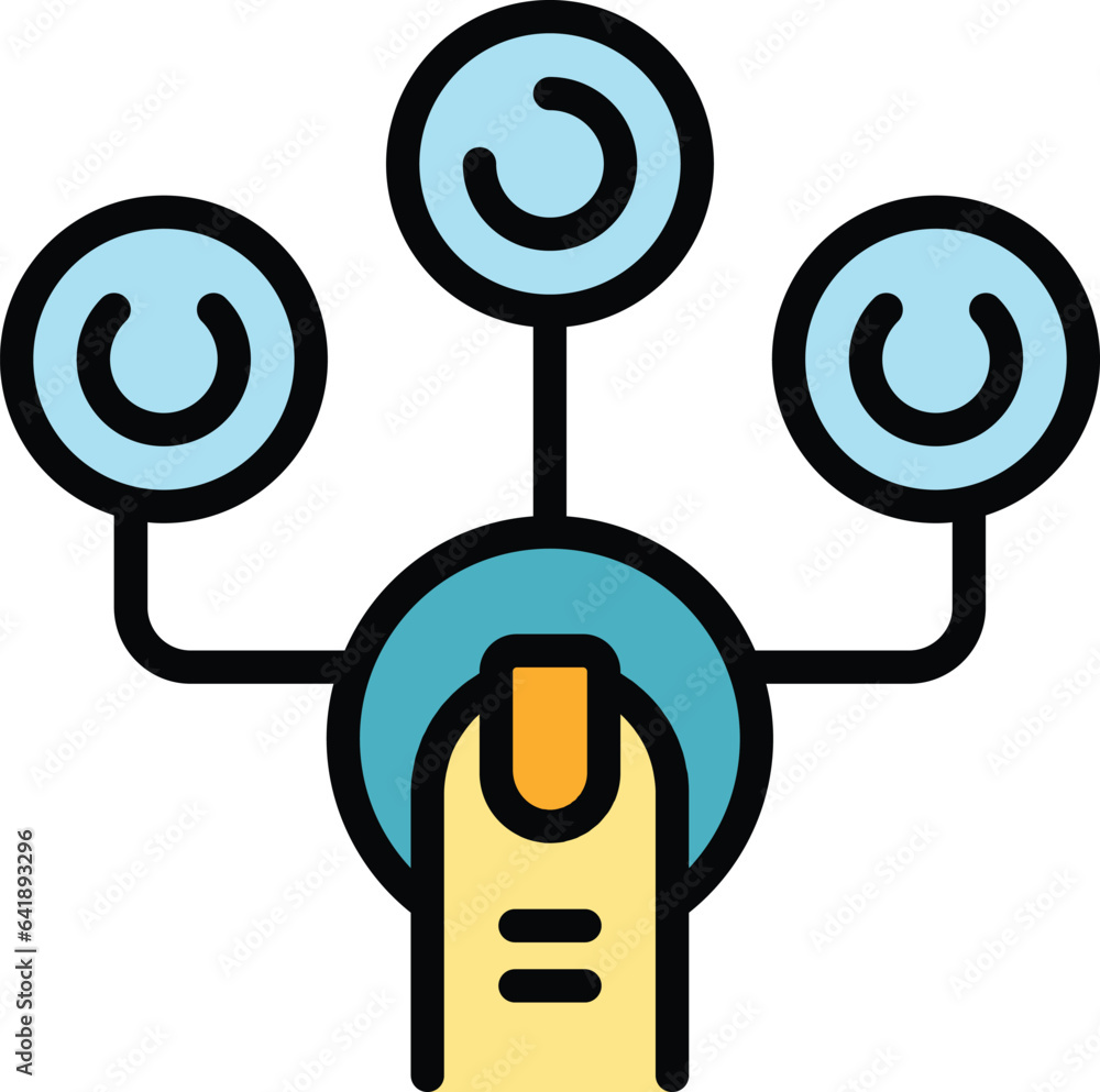 Poster expert button icon outline vector. business chart. stock security color flat