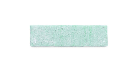 One stick of tasty chewing gum isolated on white, top view