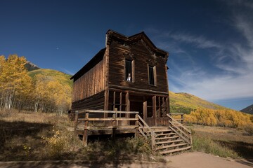 Ghost town in Colorado near Aspen. This was taken in the fall with the golden change of leaves.