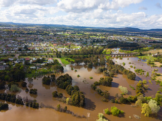 View of Flooding Wetlands close up of submerged railway bridge and telegraph poles 52