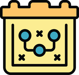 Tactical banner icon outline vector. Cost idea. Game profit color flat