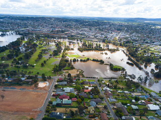 View of Flooding Goulburn City from the Rocky Hill War Memorial 18