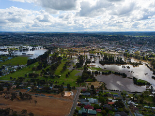 View of Flooding Goulburn City from the Rocky Hill War Memorial 10