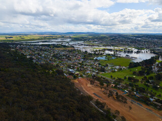 View of Flooding Goulburn City from the Rocky Hill War Memorial 7